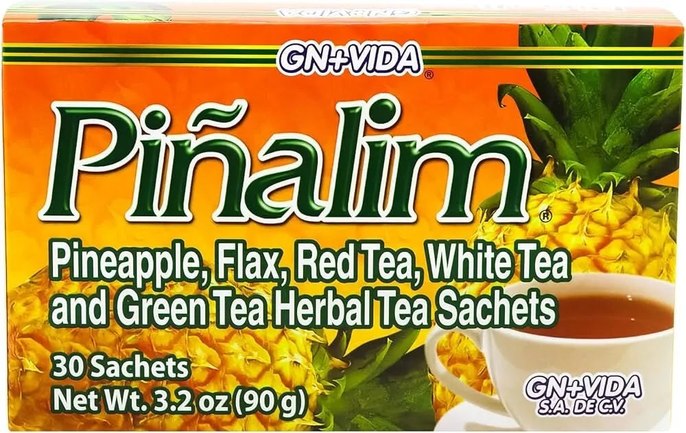 Pinalim Tea/Te de Mexican Version- Pineapple, Flax, Green Tea, White Tea - 30 Day Supply