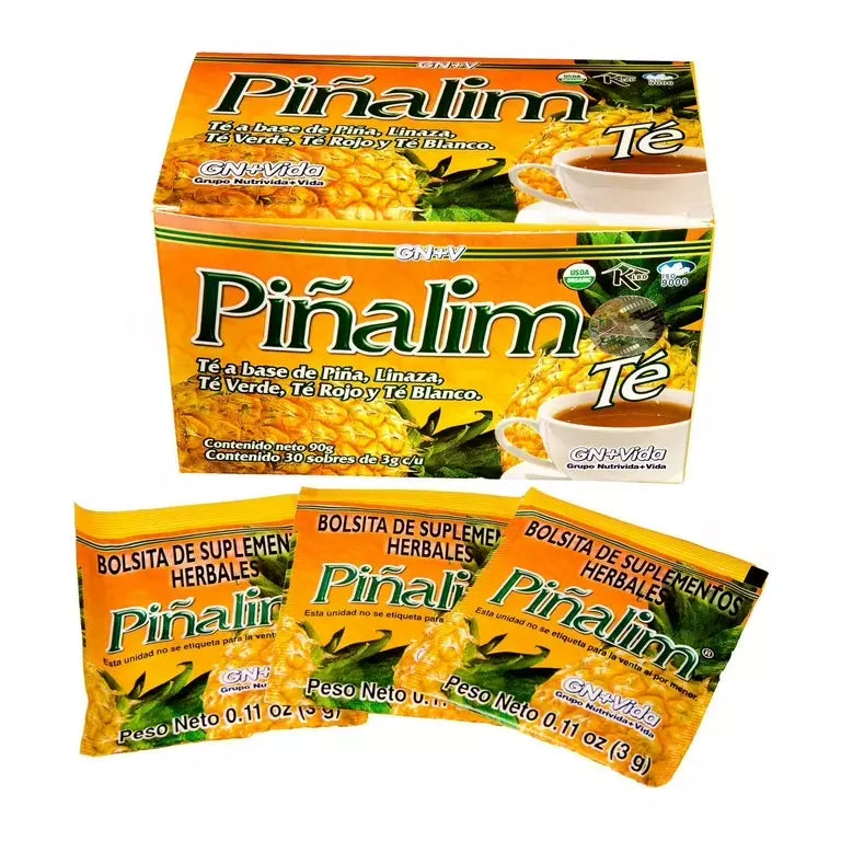 Pinalim Tea/Te de Mexican Version- Pineapple, Flax, Green Tea, White Tea - 30 Day Supply